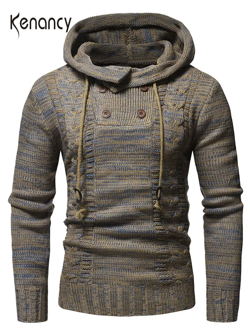 HEMKIS MONEL DRACKSTRING Полушата с капюшоном свитер 2019 новый с длинным рукавом пуловеры мужские повседневные модные вершины свитера V191022