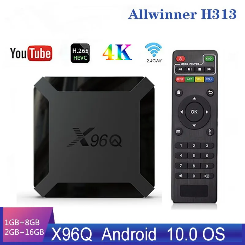 X96Q Akıllı Android 10.0 TV Kutusu Allwinner H313 Dört Çekirdekli 2 GB 16 GB Destek 4 K X96 Q Set Topbox Media Player