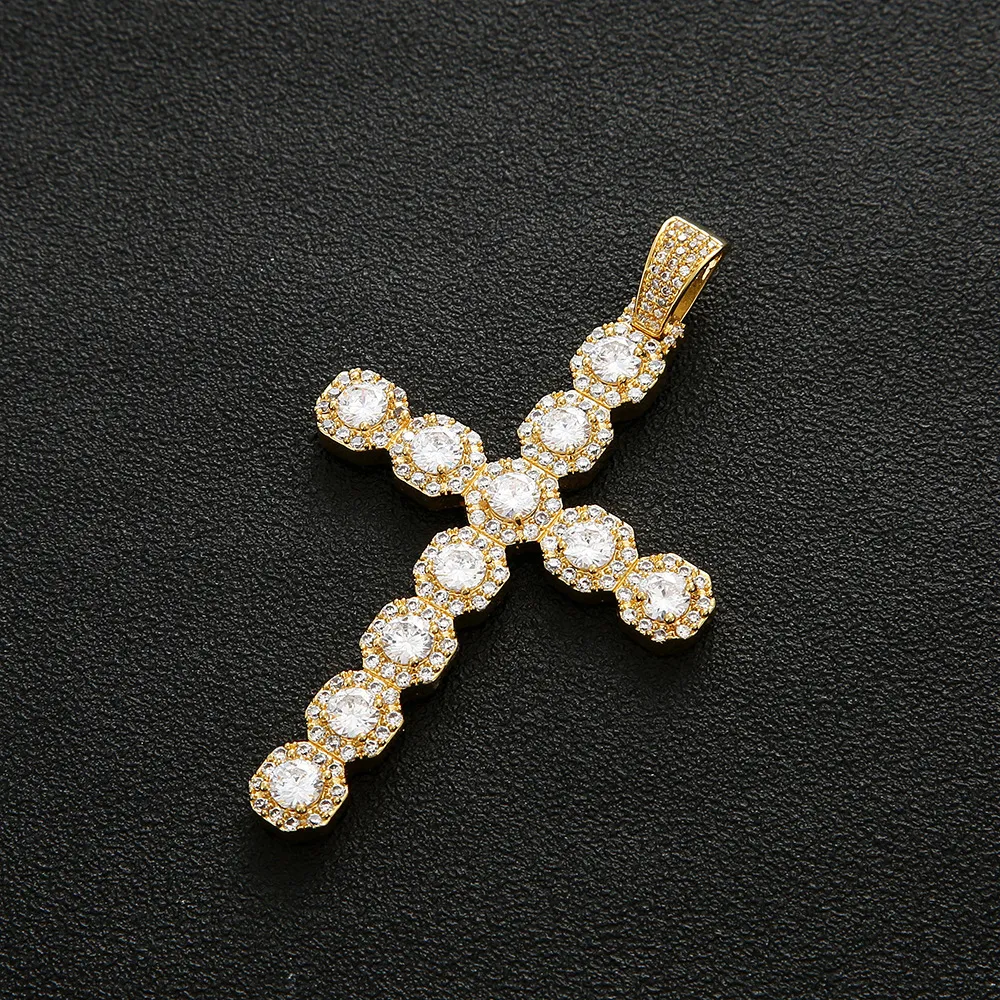 Collana A Croce In Oro 14k Placcato Con Zirconi Cubici – Catena Regolabile 42+5 Cm – Gioiello Donna Elegante