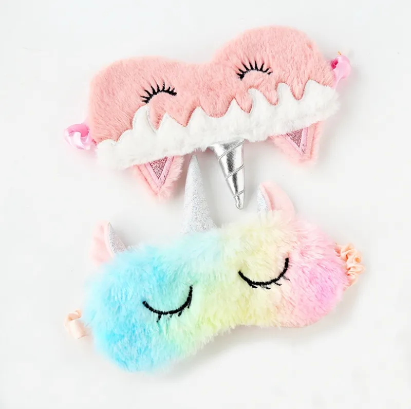 Unicorn Eye Mask dos desenhos animados dos olhos Covers Plush Sunblock Eyeshade Viagem Eye Patch Relaxe Acessórios Aid Vendas de Olhos Moda 6 cores DHW3395