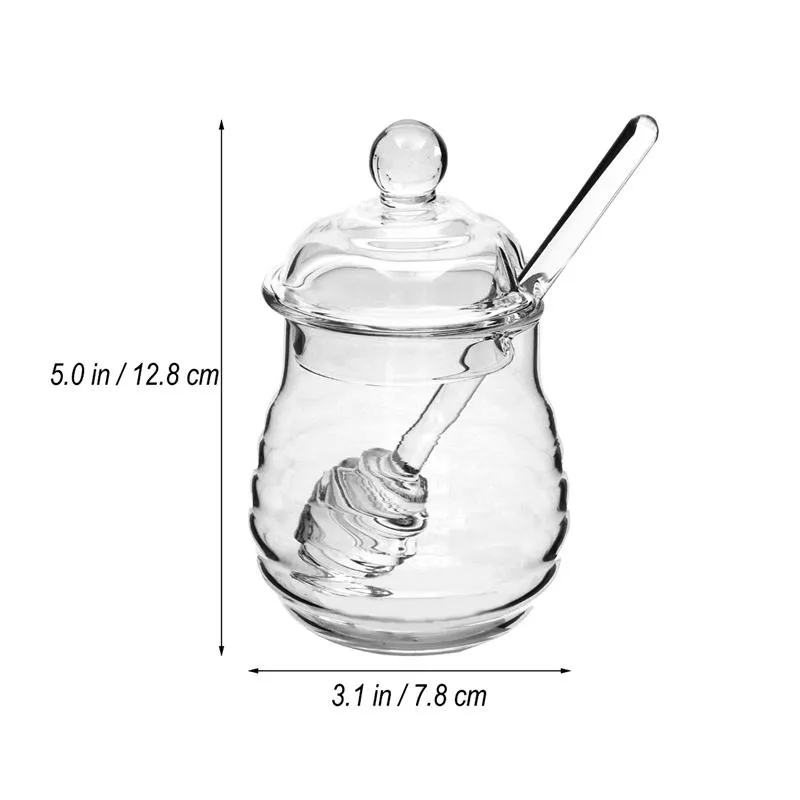 Tarro de mermelada de vidrio transparente en relieve de 250 ml