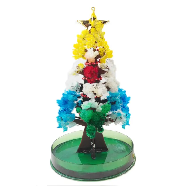 2019 50pcs 100mm DIY 시각적 인 여러 가지 빛깔의 마술 성장 종이 나무 마술처럼 크리스마스 나무 일본 과학 교육 장난감 재미 있은 아이들을위한