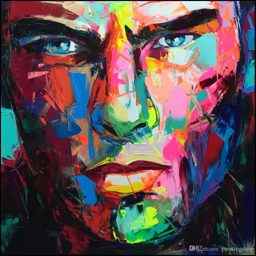 Francoise Nielly Palette Knife Impression Home Artwork Modern Portrait Handmade Oil Painting on Canvas Concave and Convex Texture Face211