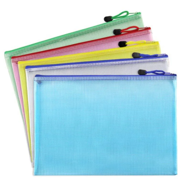 1 stks A3 A4 A5 A6 Waterdichte Plastic Rits Papier Bestand Map Boek Pencil Pen Case Bag Bestand Document Tassen Office Student Supply
