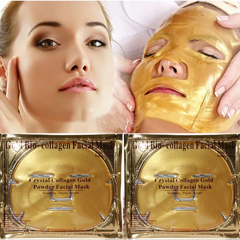 Gold Bio Collagen Facial Mas Crystal Gold Face Mask Антивозрастная маска для лица Crystal Gold Powder Collagen Facial Mask Увлажняющий уход за кожей