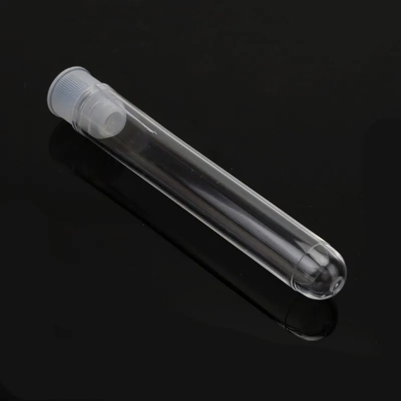 Tube à essai en plastique transparent 11ML 15x100mm avec bouchons pour expériences scientifiques, fête, décoration de la maison, stockage de bonbons