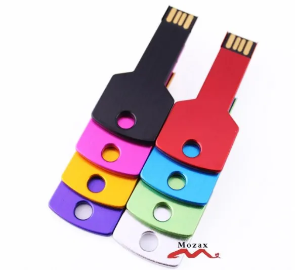 무료 사용자 정의 로고 조각 1GB / 2GB / 4GB / 8GB / 16GB 금속 키 USB 플래시 드라이브 2.0 메모리 Pendrive 스틱