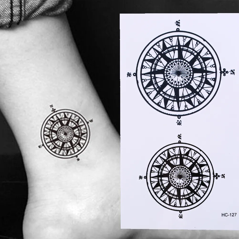 Minimalist Compass Rose Temporary Tattoo - Set of 3 – Tatteco