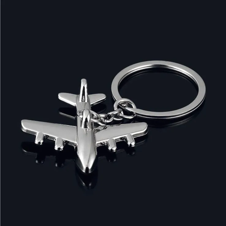 Mode Mäns Keyrings Metal Flygplan Keychain för kampanjgåva