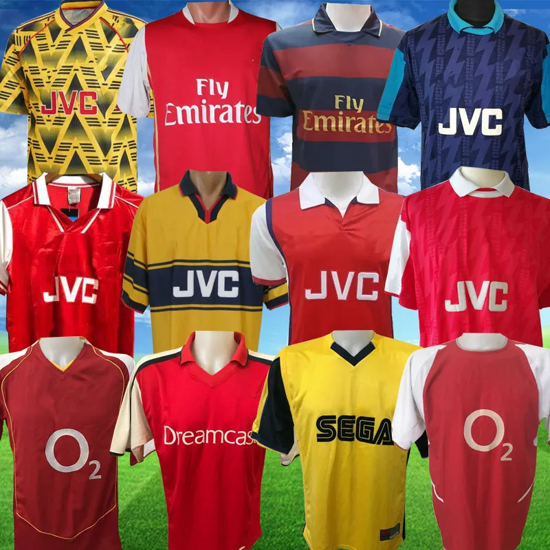 Top 2000 2002 HENRY Retro 축구 유니폼 1998 1999 BERGKAMP 94 95 96 97 TIERNEY Red Camiseta futbol 07 08 maillot de foot