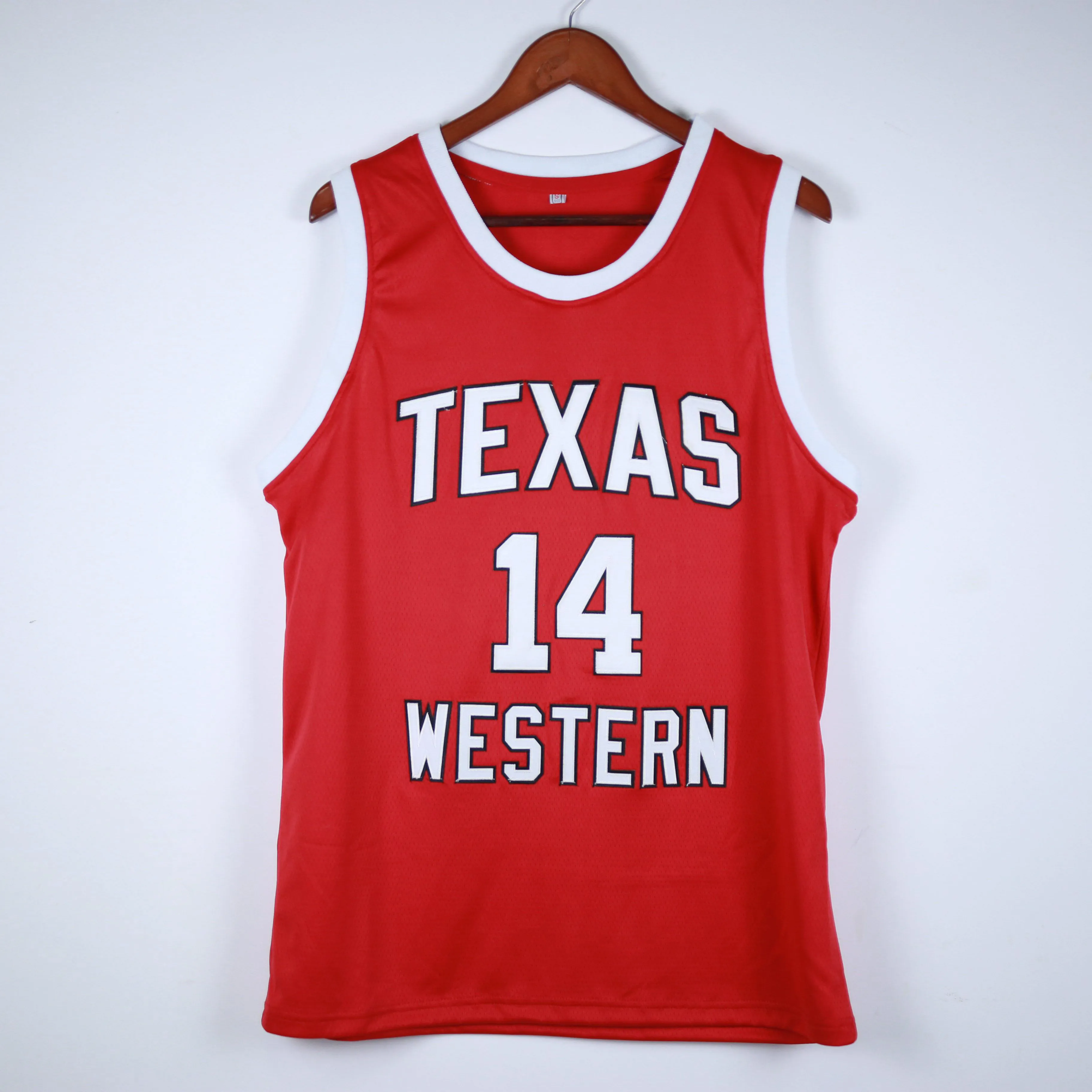 REAL Pictures Glory Road Bobby Joe Hill #14 Texas Western College Red Retro Basketball Jersey Cucite Magni Cucite da uomo Maglie