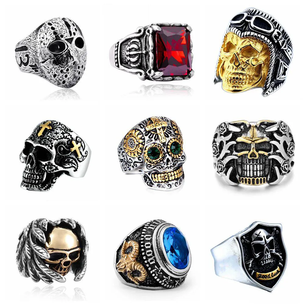 Hombres De Acero Inoxidable Anillo G tico Hip Hop Joyer a Cr neo