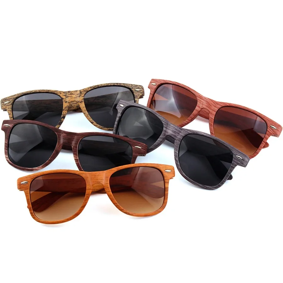 Mode- Gefälschte Holz PC Sonnenbrille Marke Modell für Mann Frau Polarisierte UV400-Linsen Sonnenbrille für Männer Frauen