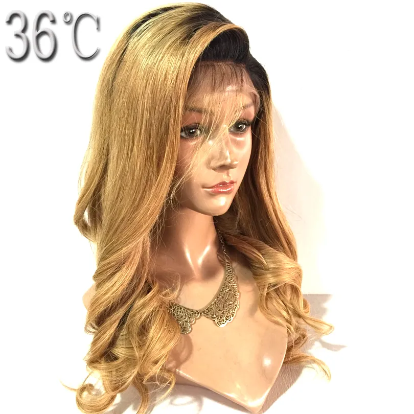 PAFF OMBREフルレース人間の髪のウィッグボディーウェーブ1B 27色のブラジルのレミーヘアプリプット漂白結び目の赤ちゃんの髪