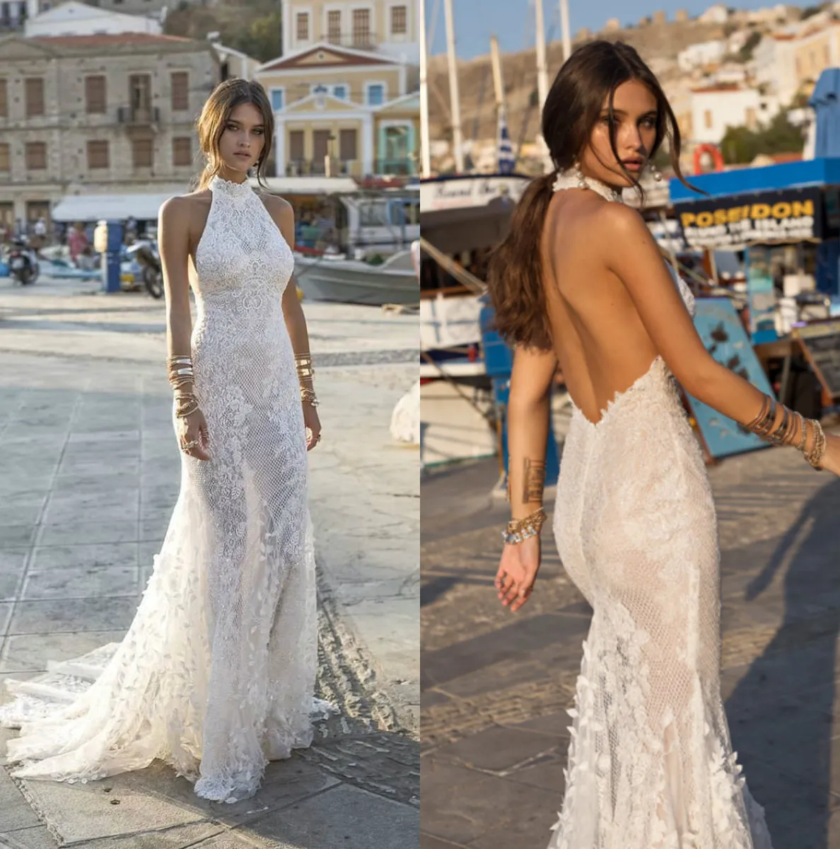 Lian Rokman 2019 Princess Halter Neck Backless Backless Mermaid Wedding ...