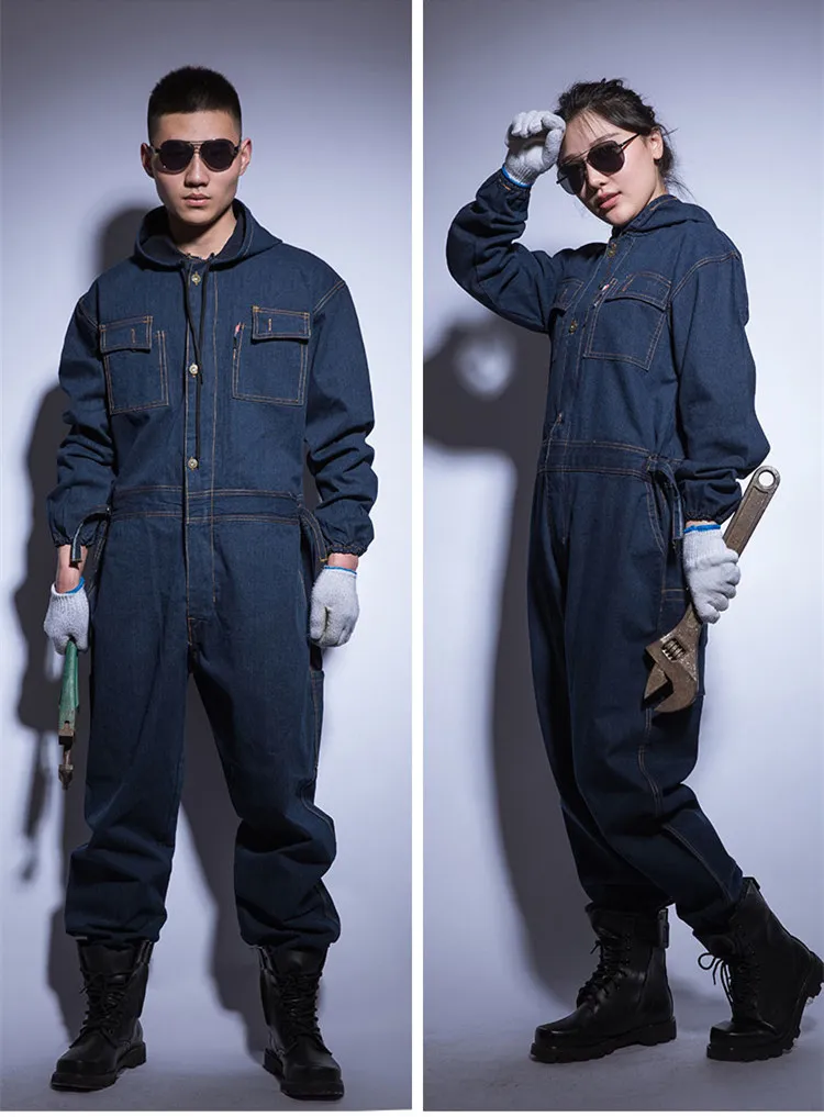 Japan Retro Mens Overalls Short Sleeved One Piece Denim Pants Casual Washed Jeans  Jumpsuits Button Classic Hole Ripped Trousers