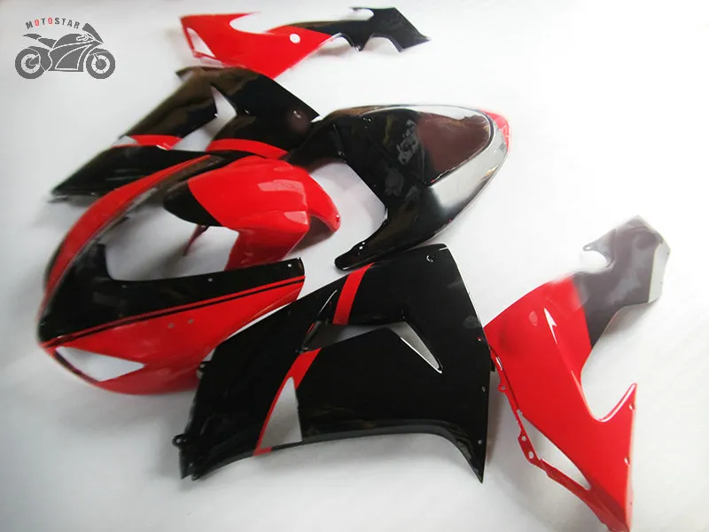 Livre chinês feito sob encomenda carenagens kit para a Kawasaki Ninja 2006 2007 ZX10R vermelho reparo do corpo negro peças carenagem ZX10R 06 07 ZX 10R