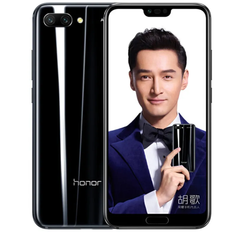 オリジナルHuawei Honor 10 4 G LTE携帯電話8GB RAM 128 GB Rom Kirin 970 Octa Core 5.84インチ全画面24MP指紋IDフェイス携帯電話