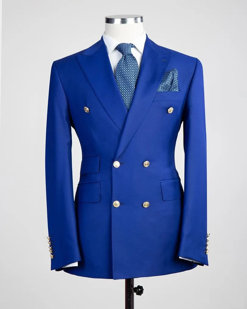 Spacco laterale Doppiopetto Blu/Rosso/Nero Smoking dello sposo da sposa Risvolto a punta Groomsmen Abiti da uomo per la cena (giacca + pantaloni + cravatta) NO: 1858