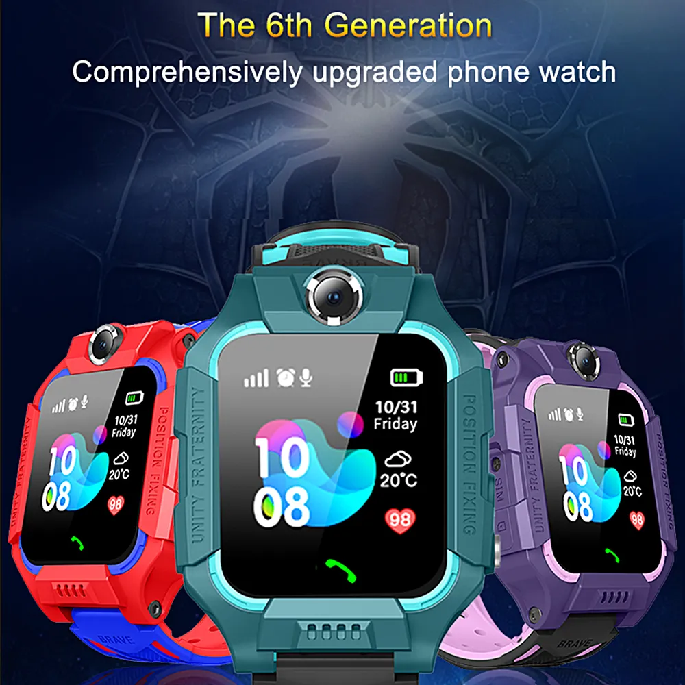 Z6 enfants montre intelligente IP67 emplacement pour carte SIM LBS Tracker SOS enfants Smartwatch Q19 bracelet pour smartphone téléphone portable Android