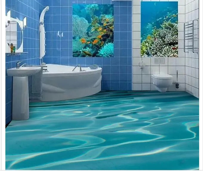 Waterproof 3D Murals Bathroom Wallpaper For Bathroom And Living Room ...