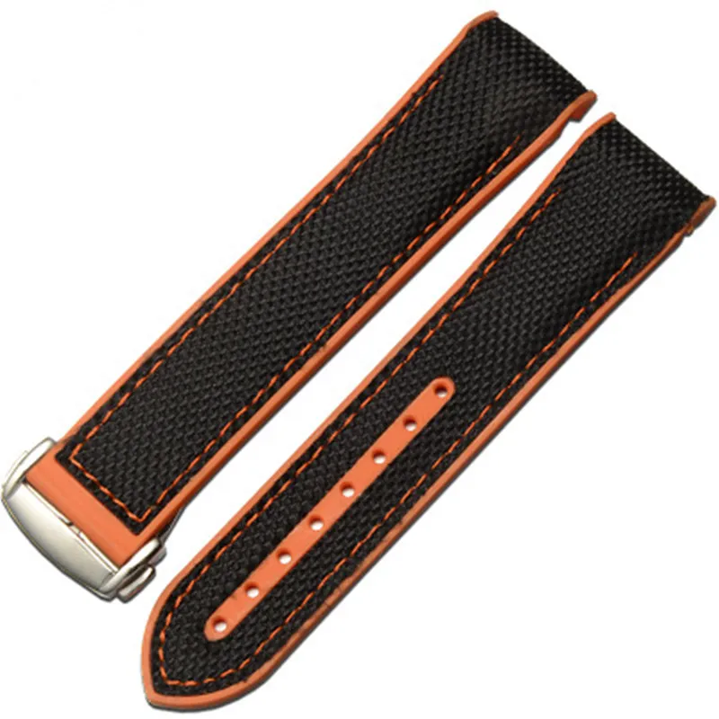 202422mm Silicone Watch Strap for Omega Seamaster Planet Ocean 8900 9900 Series Soft Rubber Replacement Watch Band with Quick Release Pins Black
