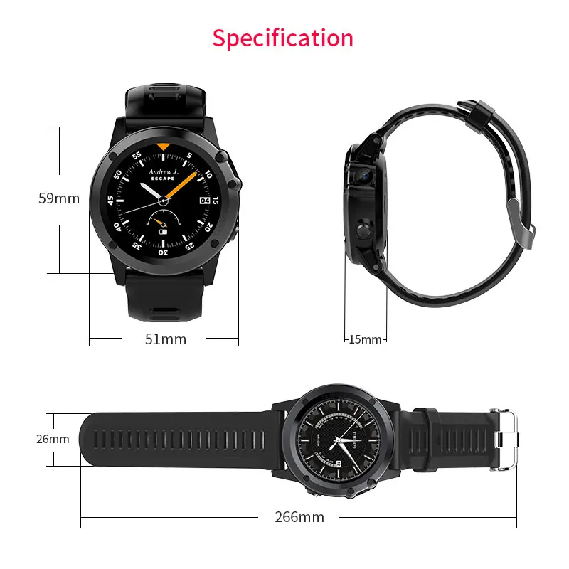 GPS Smart Watch BT Wi-Fi Smart Writwatch IP68 Водонепроницаемый 1.39 "OLED MTK6572 3G LTE SIM-карта Носимые устройства Устройства для iPhone Android iOS