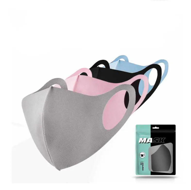 Volwassen kinderen katoen masker ijs zijde anti stof mond cover pm2.5 herwaarzame wasbare gezichtsmasker anti bacteriële multi kleur