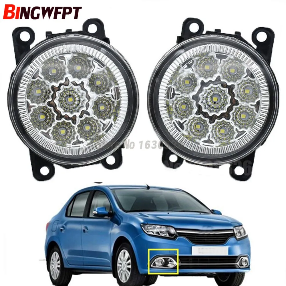 Led dimljus för Renault Megane Laguna Kangoo Scenic Thalia Logan Duster Grand 1998-2015 Super Bright Drl Fog Lights