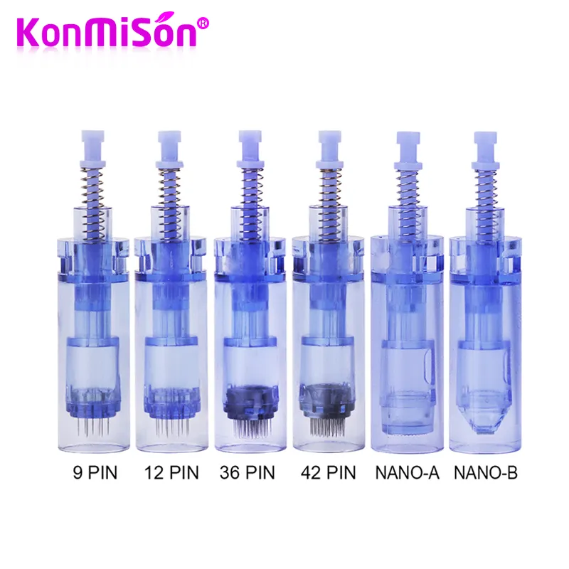 KONMISON-10-50PCS-Electric-Derma-Pen-Needles-Bayonet-9-12-36-pin-Nano-Cartridge-For-Auto