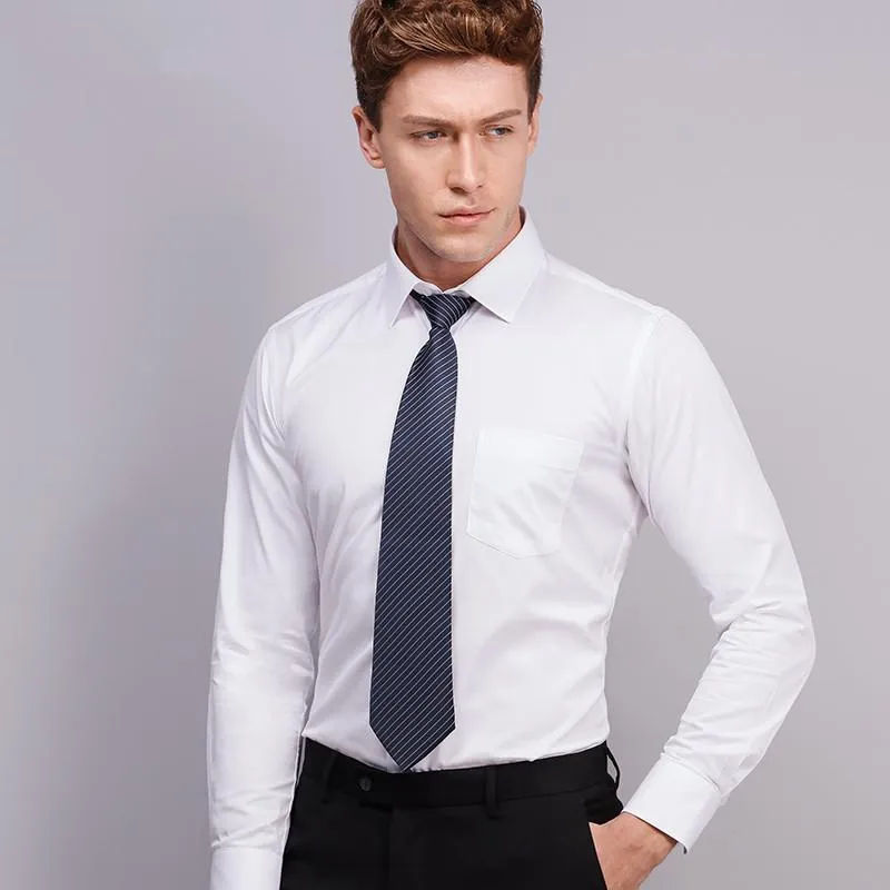 New Fashion Long Sleeve Slim Men Dress Shirt 4XL High Quality Solid Work Male Clothing Fit Business Shirts Wholesale Cheap