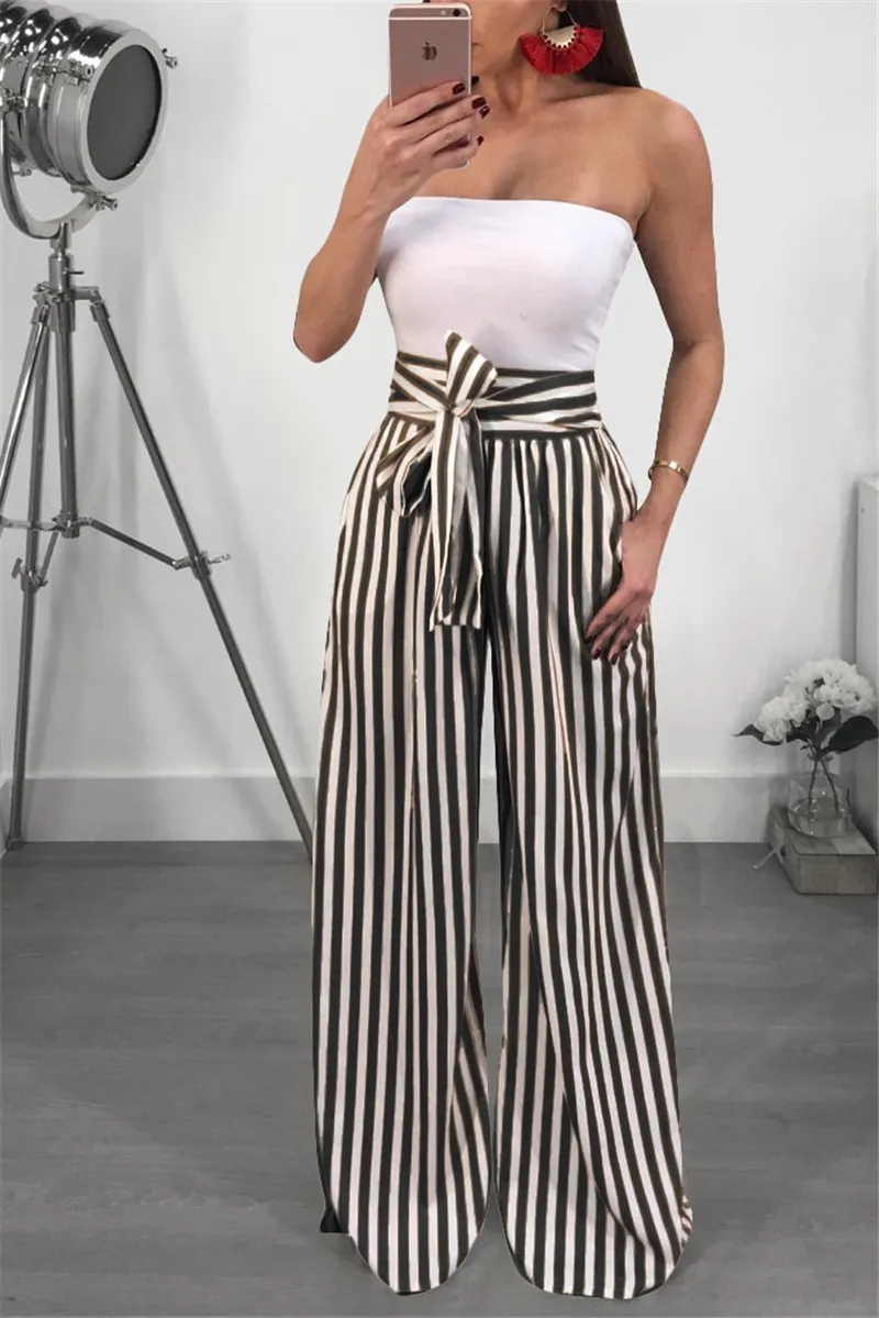 Textured Palazzo Pants with Tie Up