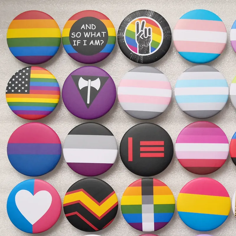 ЛГБТ -дизайн радужные булавки бисексуал -брошь творческий сердечный флаг радужный металлический штифт гей -лесбиянка