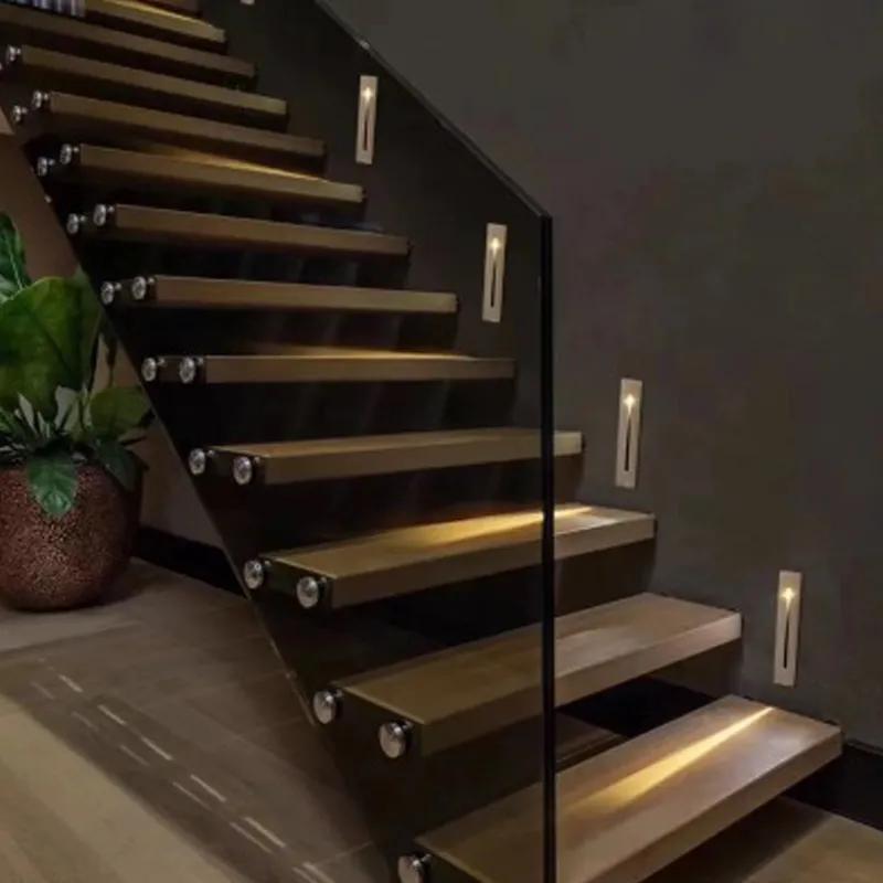 Zagłębione schody LED 3W prostokąt schodów schodowe AC85-265V LED w pomieszczenia LED ścienne oświetlenie kinkietowe schody Kroń