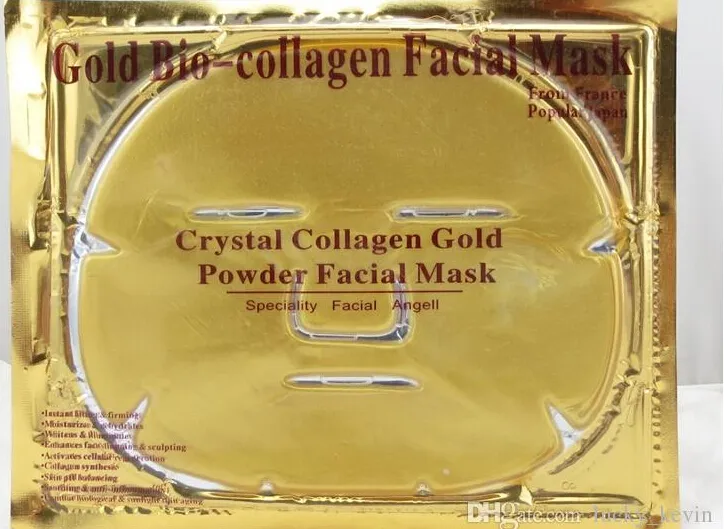 Nuova maschera per il viso al collagene bio oro Maschera per il viso Maschera per il viso al collagene in polvere di cristallo d'oro Fogli per la cura della pelle di bellezza idratante