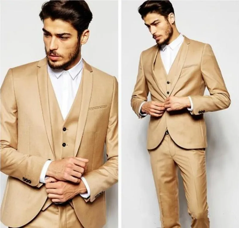 Nuevo último diseño, esmoquin para novio con un botón, padrinos de boda, mejores trajes de hombre, trajes de chaqueta de boda para hombre (chaqueta + pantalones + chaleco + corbata) 1196