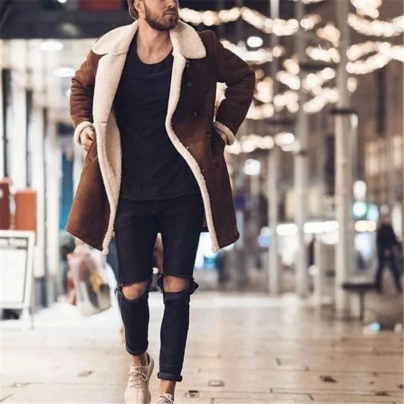 Winter Mens Designer Jackor Fashion Mens Lapel Neck OuterWear Casual Contrast Färgrockar med singelbröst