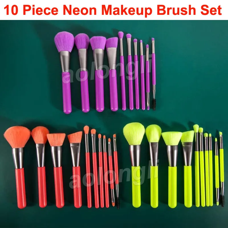 Set di pennelli per trucco Docolor Pennello Neon Kabuki Ombretto Pennelli per labbra Frullatore per viso Fondotinta in polvere Correttore Pennelli per trucco cosmetico