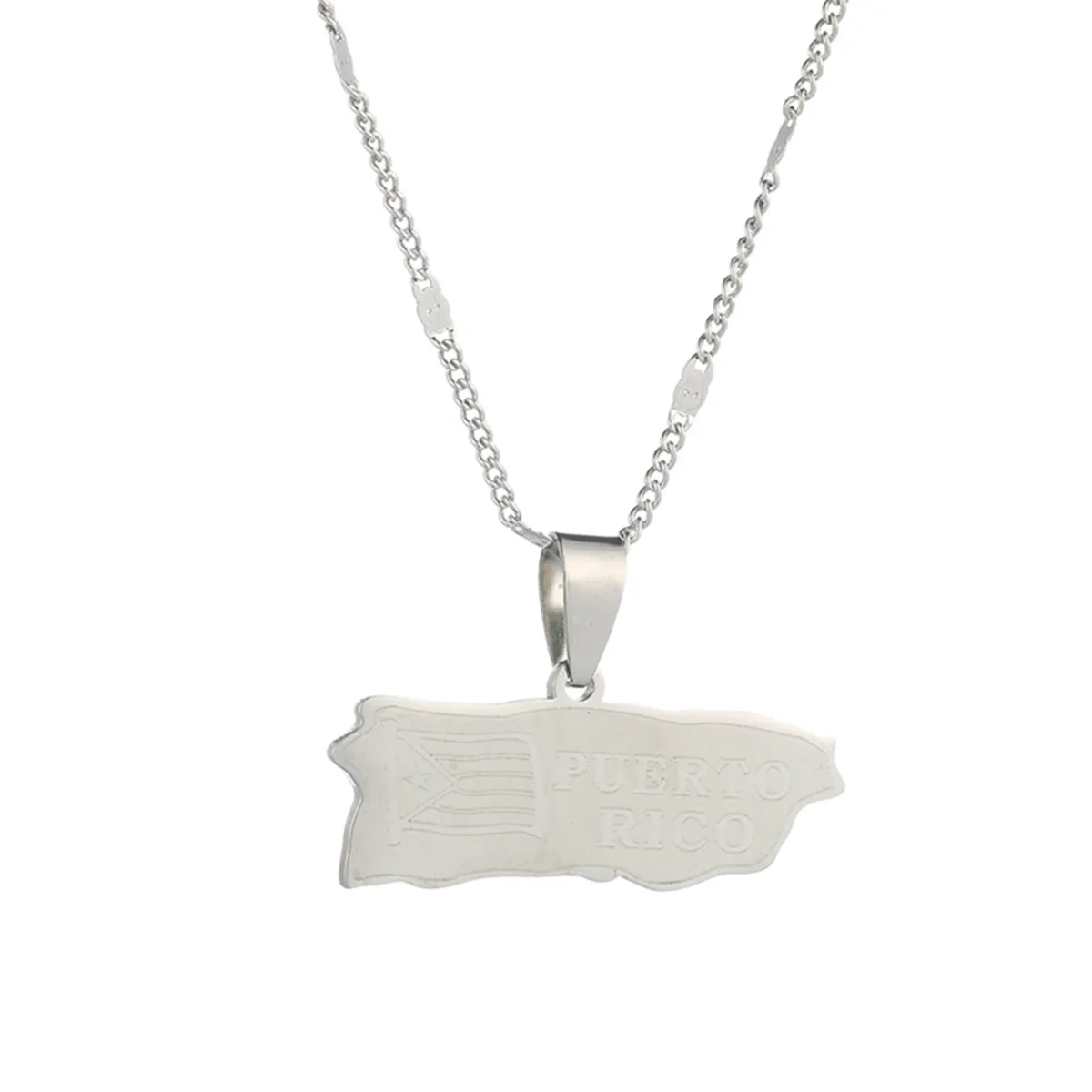 Stainless Steel Puerto Rico Map Pendant Necklaces Puerto Ricans Map Trendy Women Jewelry288R