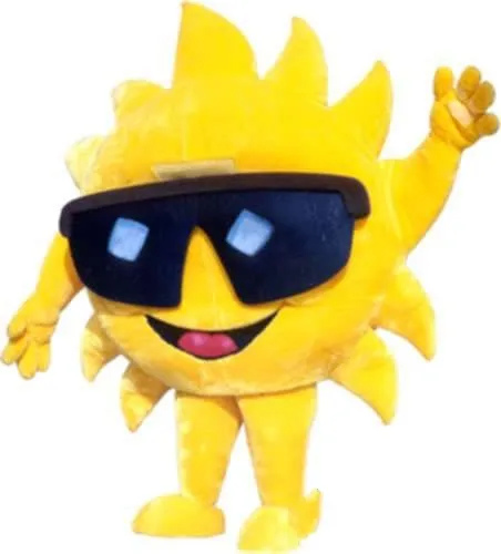 Gul Sun Flower Mascot Kostym Vuxen Storlek Gratis frakt