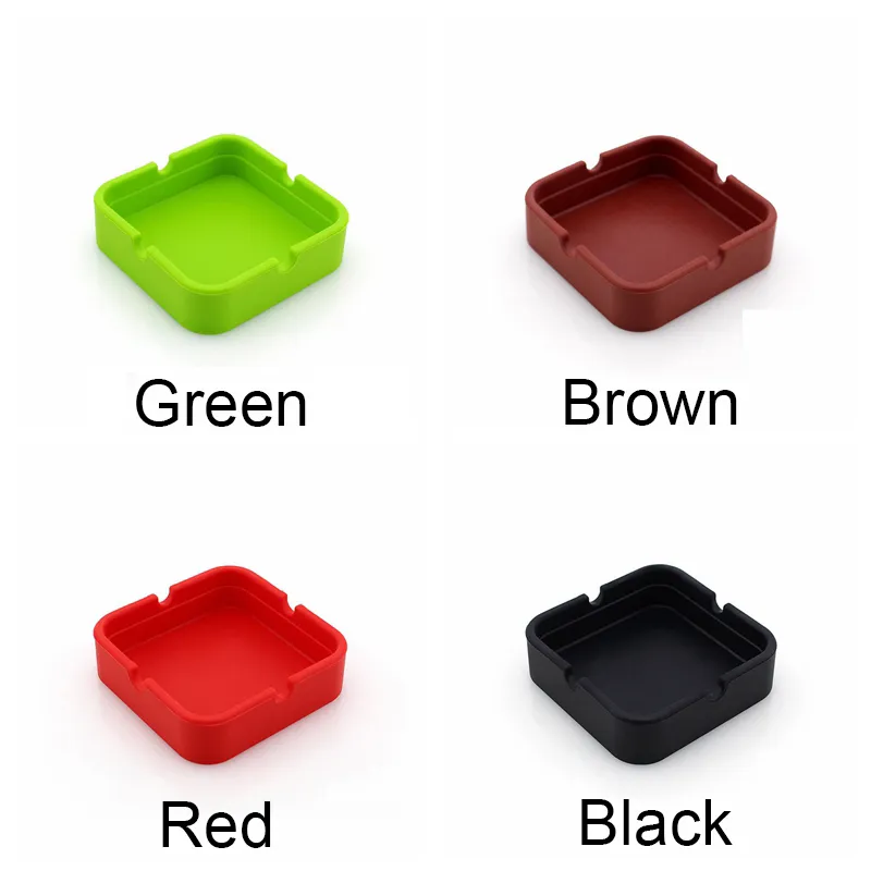 Silicone Ashtray Mini Portable Shatterproof Eco-Friendly Square Ashtray Home Coffee Shop Bar Hotel Men Ashtray Craft Gift BH1823 ZX