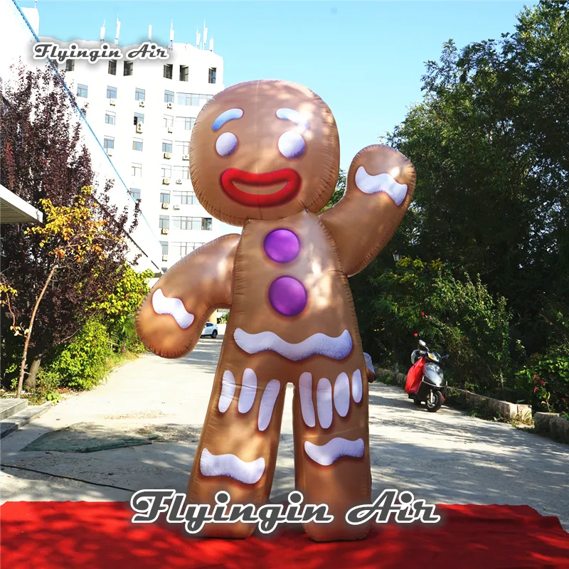 Christmas Figure 4m/3m Height Cute Inflatable Gingerbread Man For Candy Store And Home Entrance