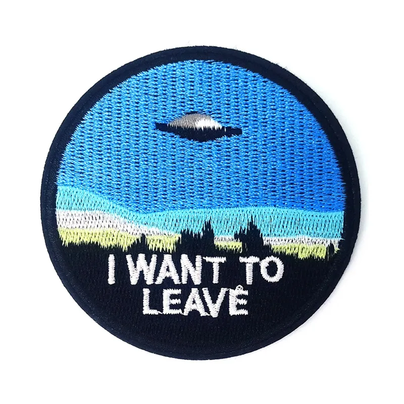 Espace extra-atmosphérique X-Files I Want To Blieve UFO patch Fer sur des patchs de vêtements brodés pour vêtements Badges Autocollants en gros