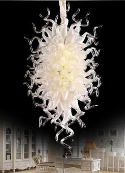 Moderne grote handgemaakte kroonluchters van geblazen glas Verlichting in witte LED Murano Europa-stijl kristallen kroonluchter voor bruiloft