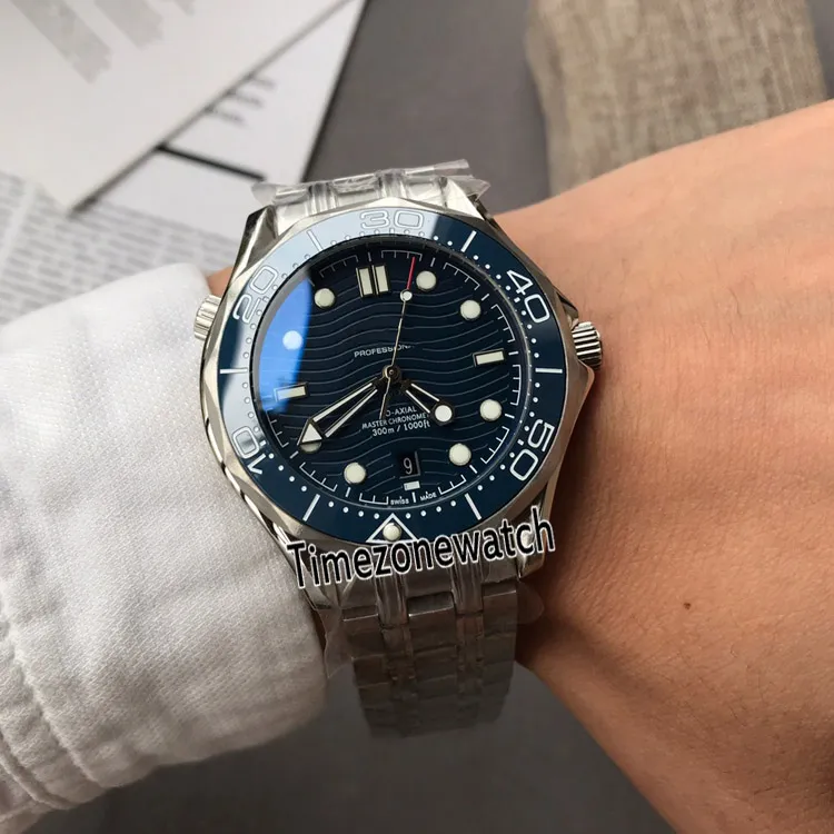 Neue Drive 300M 2220.80.00 Stahlgehäuse Blaue Keramiklünette BlueTexture Zifferblatt Automatische Herrenuhr Uhren Günstig für Timezonewatch OME48b2