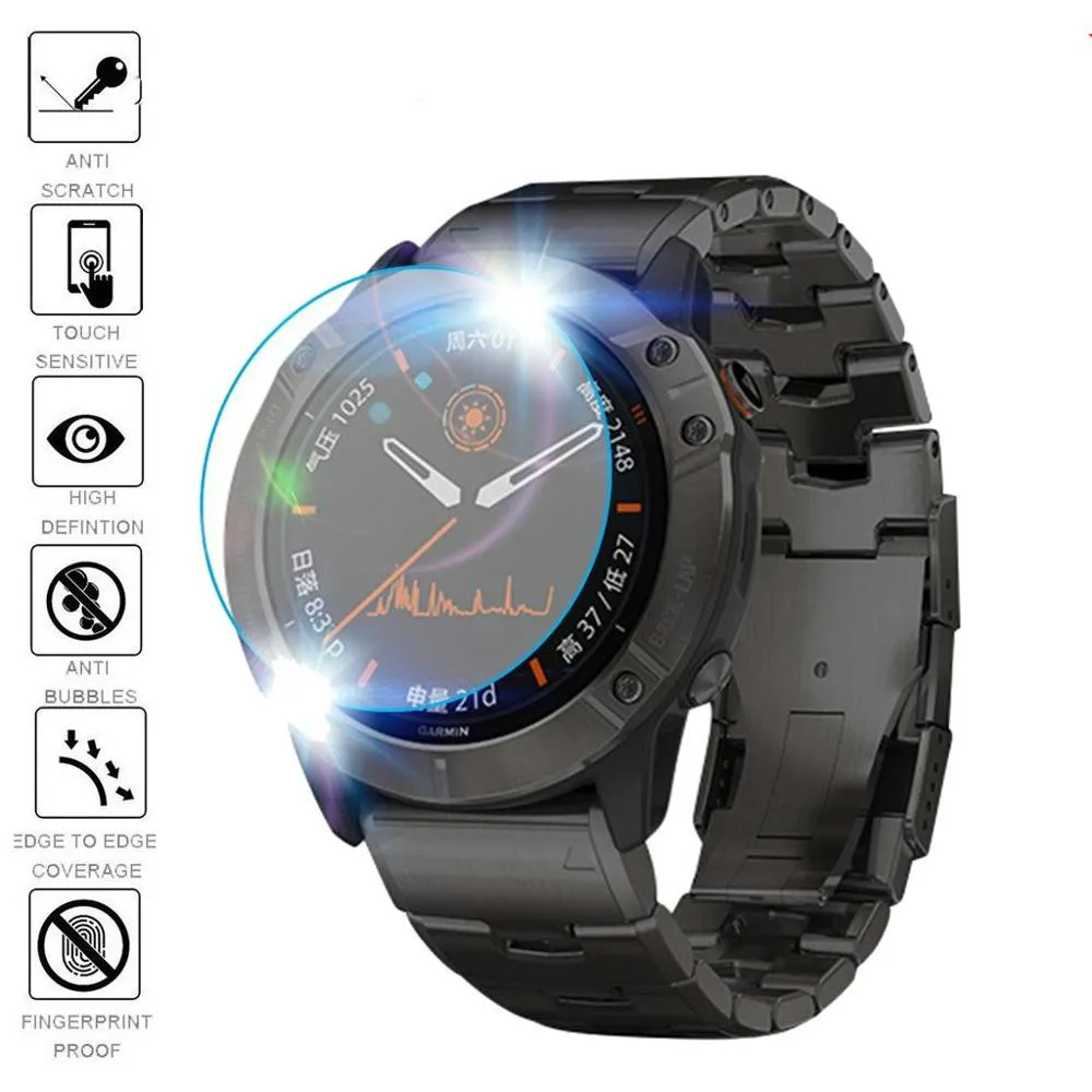 For Garmin Screen Protector Film Tempered Glass Premium Fenix 6 Pro / Fenix 6S Pro Garmin Fenix 6X Pro Solar Smartwatch