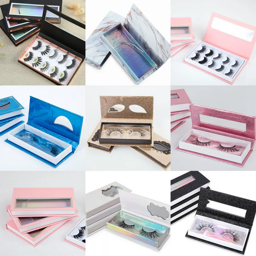 Magnetic Lashes Box 3D Mink Eyelashes Boxes Fake False Eyelashes Packaging Case Empty Eyelash Box Cosmetic Tools