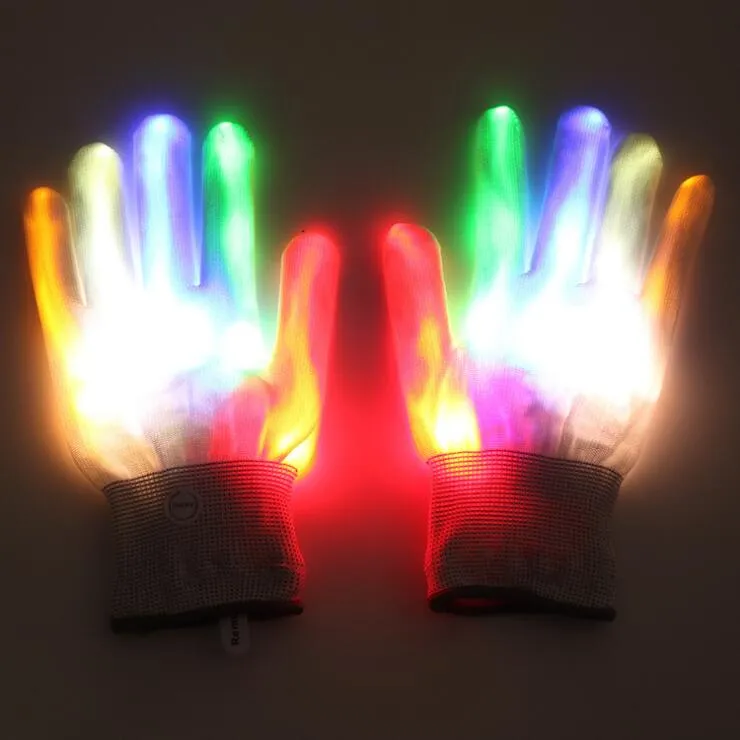 Cycling led light gloves stage performances props led Finger Lighting up Gloves Halloween ghost skull gloves led rave toy party cosplay