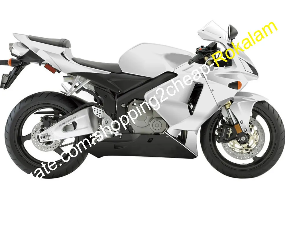 Cowling White for Honda CBR600RR F5 05 06 CBR600 RR CBR 600 600RR CBR600F5 FAINTESS 2005 2006 دراجة نارية Fairing (حقن صب)