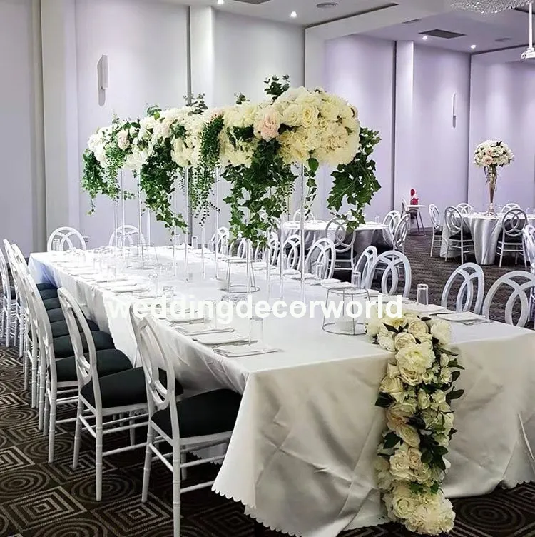 Centros de mesa de acrílico para Eventos de Casamento Decoração de Seda Pétalas de Rosa Flores Artificiais de Mesa de Noivado Celebrações Fontes Do Partido decor333